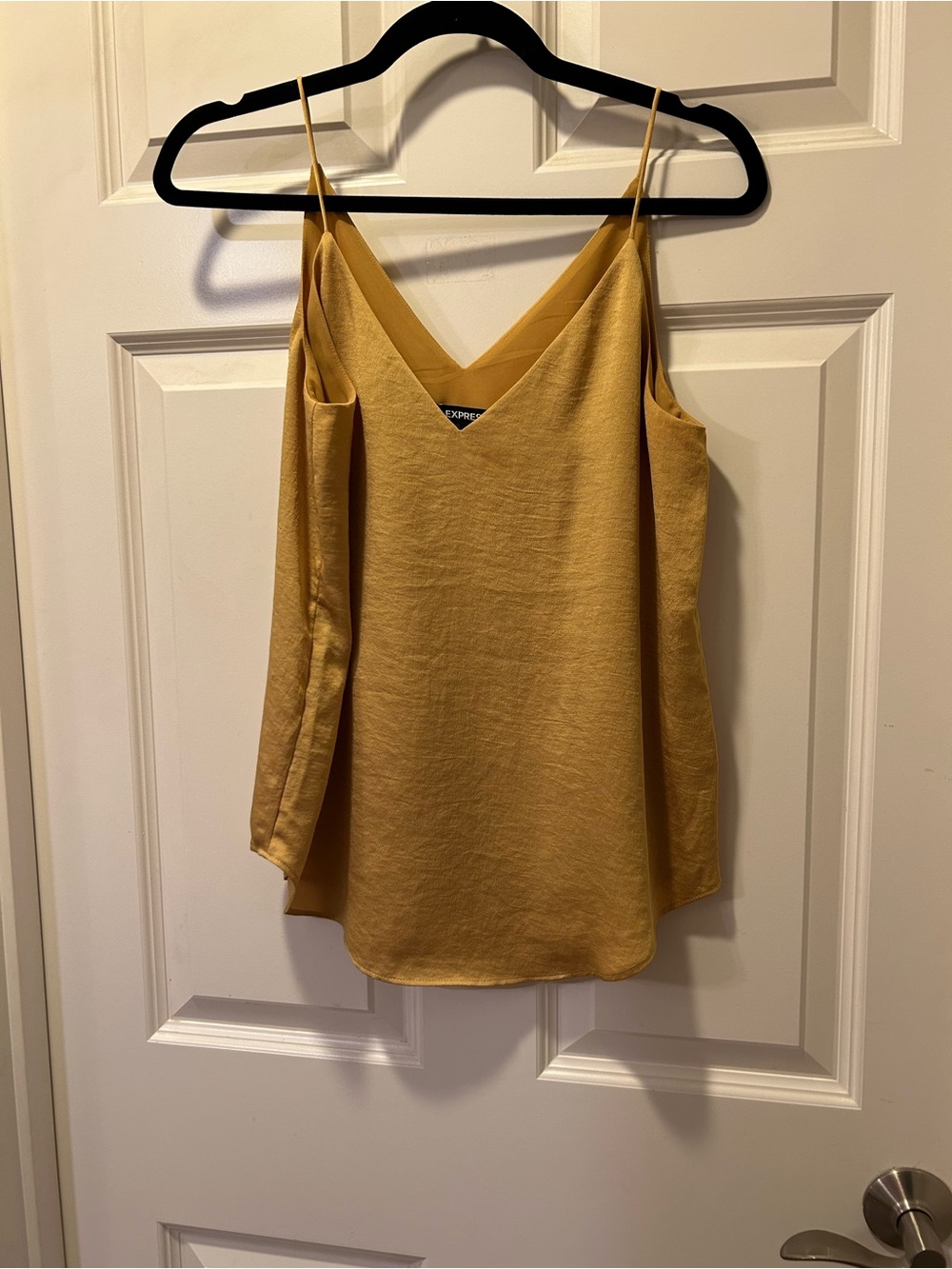 Express Mustard Spaghetti-Strap V-Neck Camisole